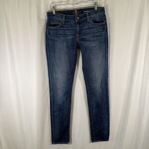 7 for all Mankind Roxanne Jeans Womens 28 Medium Wash Blue Denim Low Rise Cotton